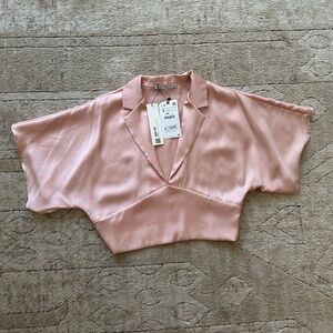 Zara Pink Silk Top